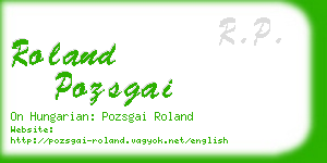 roland pozsgai business card